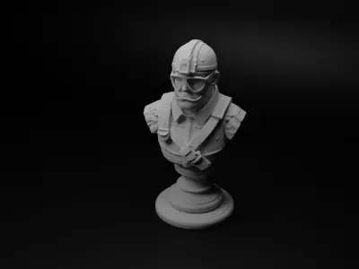 Underwater Soldier Bust Chess 3D print model order