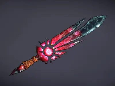 Volcano Sword Low-poly 3D model