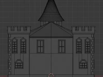 Castle Low-poly 3D model 3