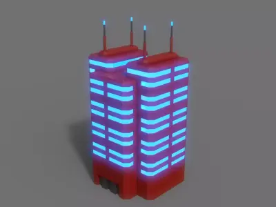PBR Sci-Fi Building A39 Low-poly 3D model
