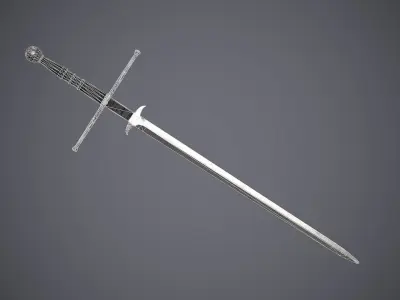 Zweihander sword Low-poly 3D model get