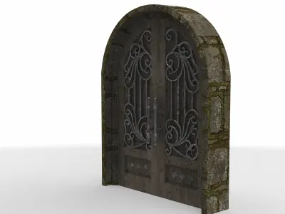 arched ornate gate 3D model
