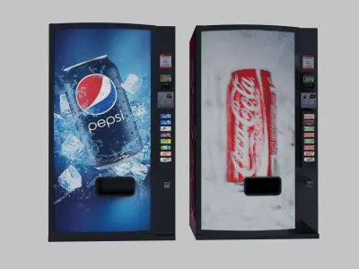 Pepsi and Coca Cola vending machine 3D model