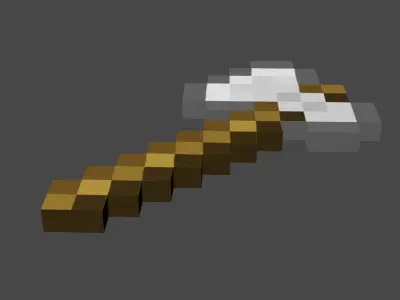 MINECRAFT IRON AXE MODEL Free low-poly 3D model