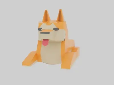 Doggo that named cat Free low-poly 3D model