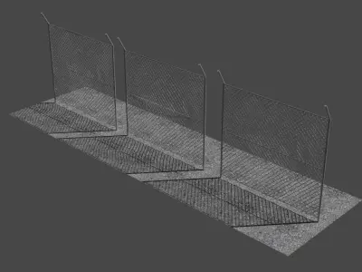 Military Fence Low-poly 3D model