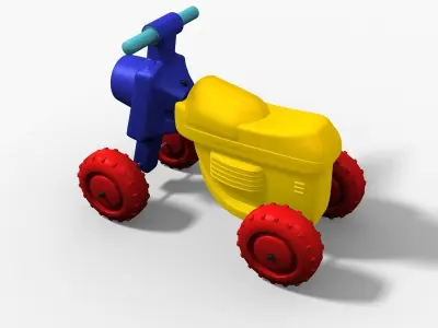 Buggy toy bike with wheels 3D model