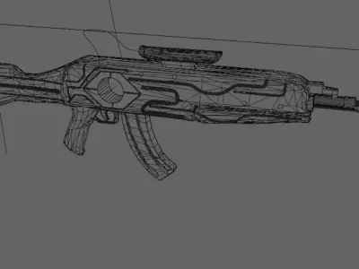 magic futuristic gun  Free low-poly 3D model