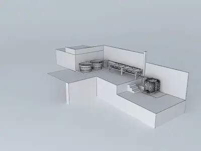 Aquaponics system Aquaponico 10 Beira Mar 2 tanks IBC 1000 L ... 3D model