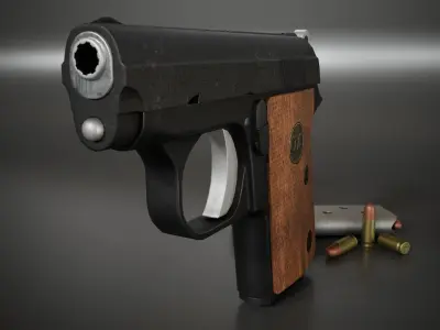Colt 25 Automatic Pistol Low-poly 3D model