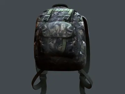 Backpack military combat Black baggage Low-poly Low-poly 3D model buy