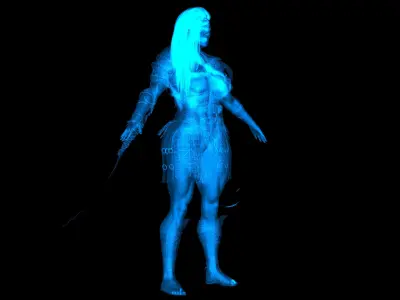 Gallowglass - Scottish Highlander Warrior Female 3D model