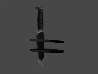 Low Poly Knife With Holster Low-poly 3D model