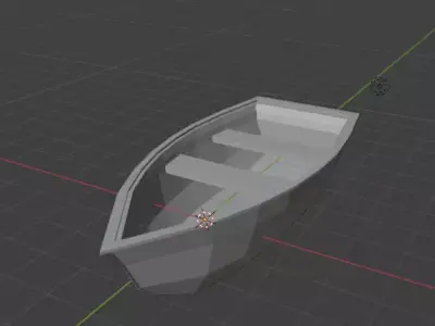 Low Poly Rowboat Low-poly 3D model