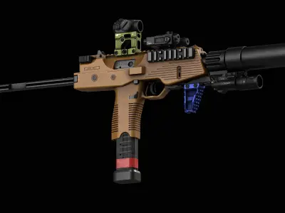 Brugger Thomet MP9 V2 Low-poly 3D model