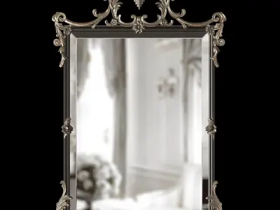 Hickory Manor House English Arch Wall Mirror 3D model