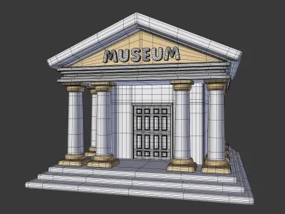 Cartoon Iconic Museum - Theater Low-poly 3D model