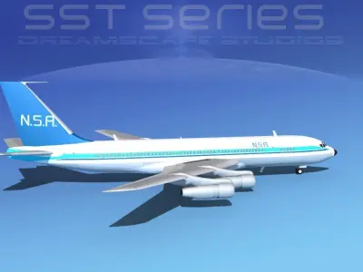Boeing 707-320 SS NSA 3D model