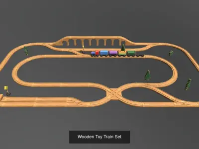 Childrens Wooden Toys Bundle 3D Model Collection