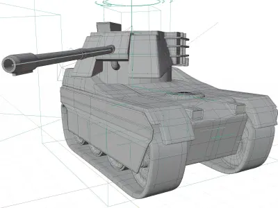 Military Tank Low-poly 3D model 3