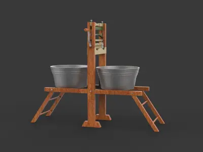  Antique washing machine 3D model