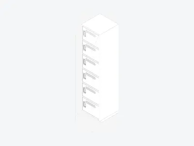Locker - Plastic - Locka - Classic Extra - Six Tier Low-poly 3D model