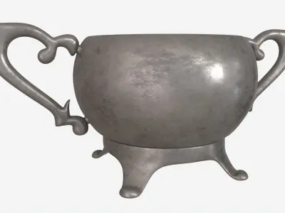 Old Metal Sugar Bowl 3D model