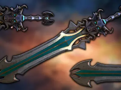 Fantasy sword 18 Low-poly 3D model