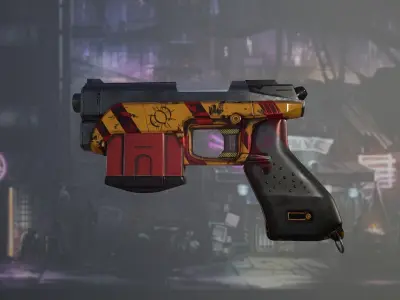 Pistol01 Middle poly 3D model
