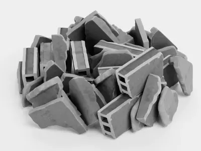Pile of Debris V3 - Concrete Rubble Cluster 3D model