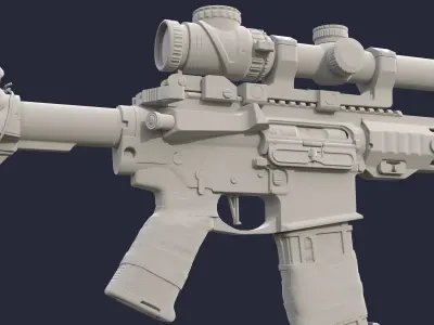 Rifle ar - Low-poly 3D model purchase