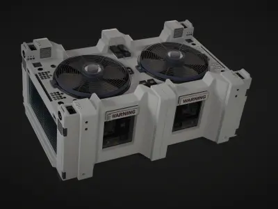 Ventilation System fan Low-poly 3D model