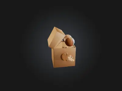 cartoon box Low-poly 3D model