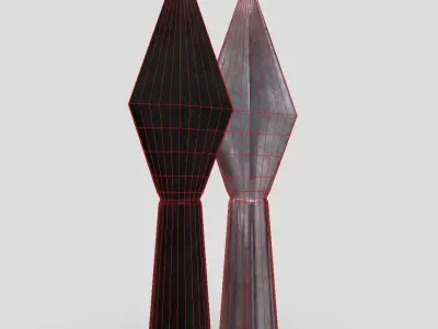 Arrowhead pair of metal sculptures Low-poly 3D model