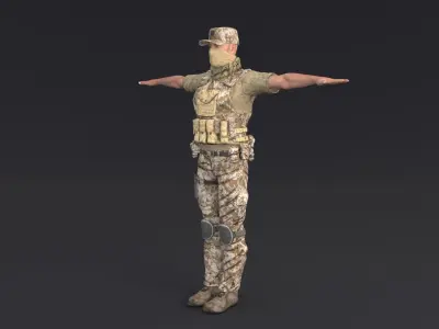 Soldier Rigged Low-poly 3D model purchase