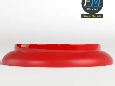 Round button Low-poly 3D model