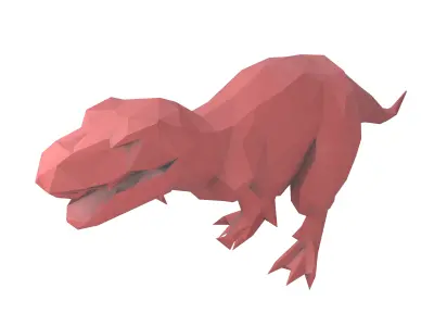 Low Poly Tyrannosaurus Statue v1 001 Low-poly 3D model