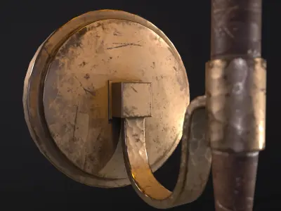 Old Wall Lamp PBR Low-poly 3D model