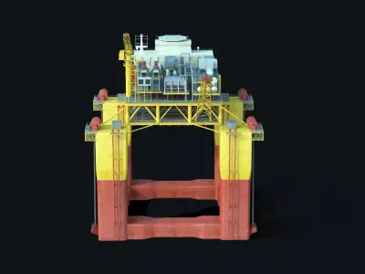 Semi-Submersible Production Rig 3D model