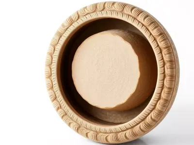 Intricately Carved Wooden Bowl Model Pack Low-poly 3D model