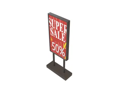 Advertising Display Mockup v1 002 Low-poly 3D model