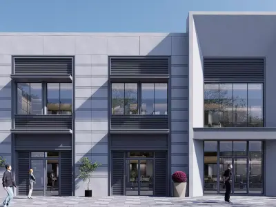Commercial building Low-poly 3D model 5