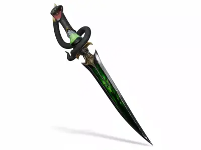 Vipers Kiss Poison Dagger 3D Model Low-poly 3D model