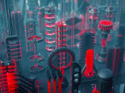 SCI FI Mechanisms Kitbash Set - 100 Pieces 3D model