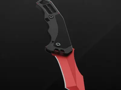 Crimson Edge 3D Knife Model Blender Scene 3D model