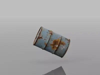 Industrial Oil Barrel Set  6 Variations Low-poly 3D model