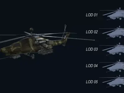 Asset - Army - Mi 28 Havoc - 3D MODEL Low-poly Low-poly 3D model