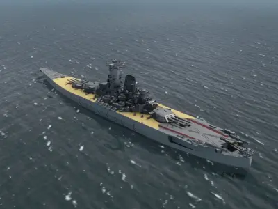 IJN YAMATO JAPANESE BATTLESHIP WW2 3D model