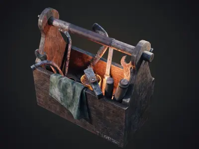 Old Toolbox Low-poly 3D model buy