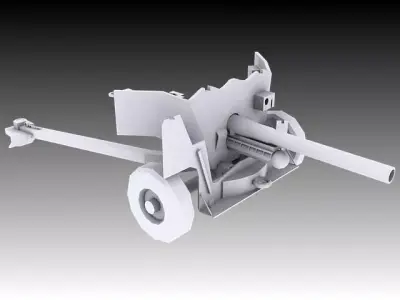 6 Pounder cannon 3D model